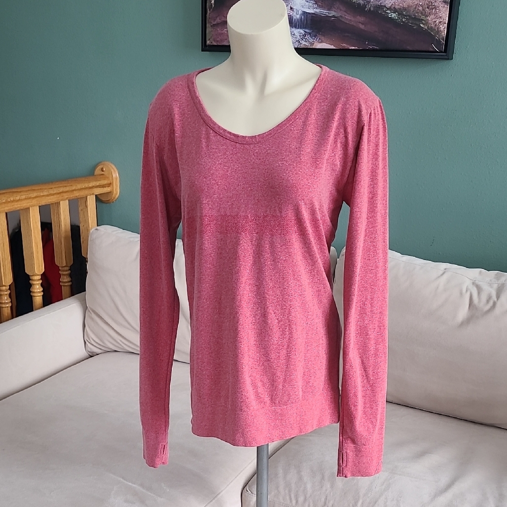ZYIA Heather Red Activewear Long Sleeve Top